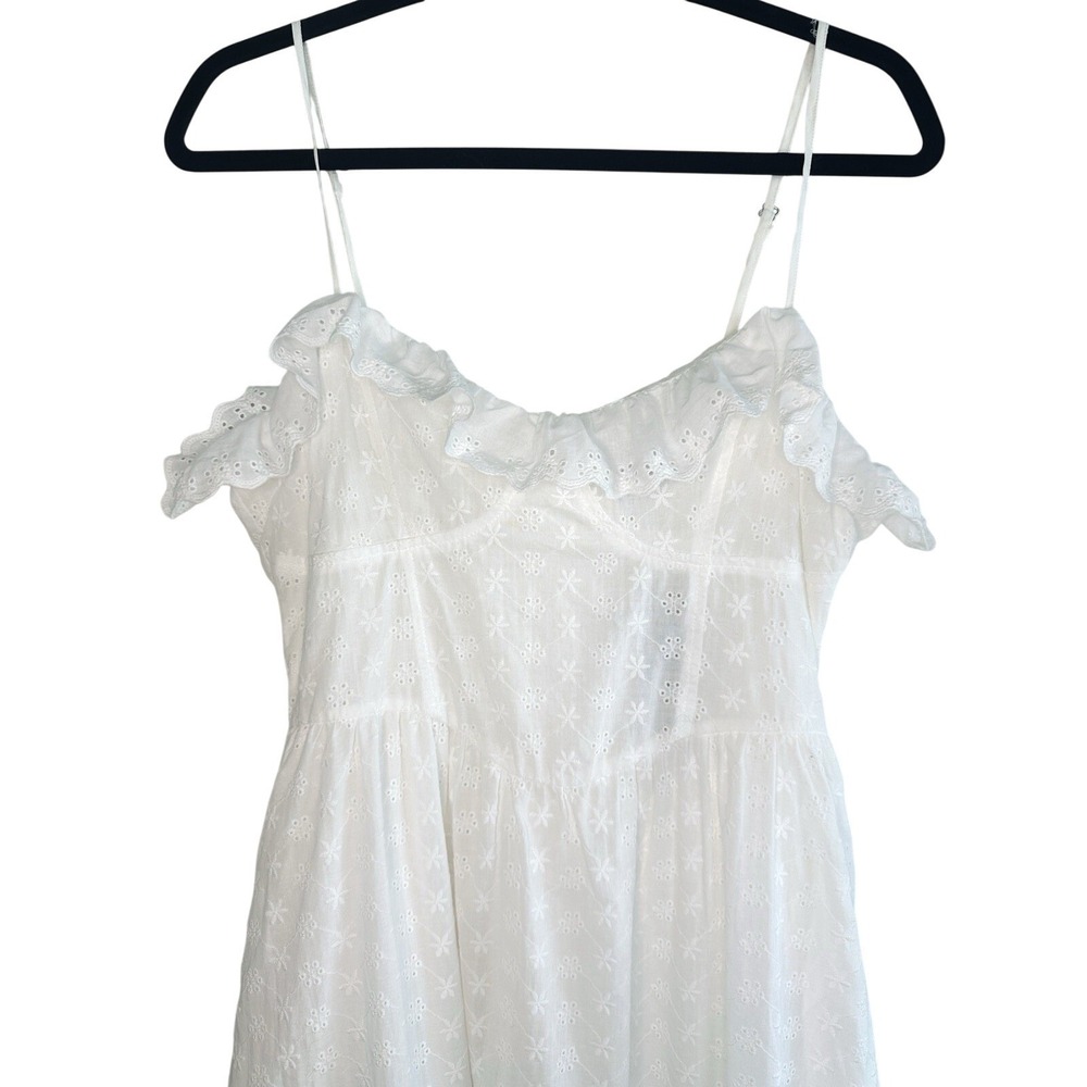 Lulus Lovely Weather White Eyelet Midi Dress L Bustier Embroidered Sundress NWT - Picture 6 of 16